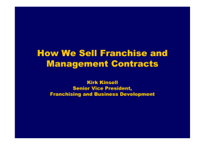How we sell Franchise and Management Contracts presentation
