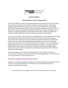 FACULTY POSITION School of Materials Science and Engineering