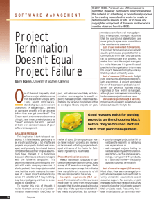 Software Management Project: Termination Doesn't Equal Project
