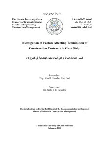 Investigation of Factors Affecting Termination of Construction