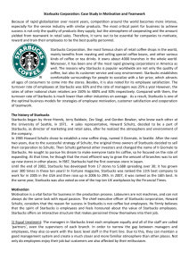 Starbucks Corporation: Case Study in Motivation and Teamwork
