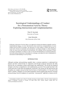 Sociological Understandings of Conduct for a Noncanonical Activity