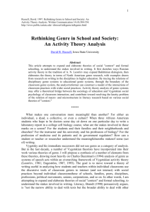Rethinking Genre in School and Society: An Activity Theory Analysis