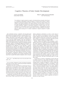 Cognitive Theories of Early Gender Development