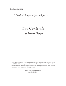 The Contender - Response Journal Sample PDF