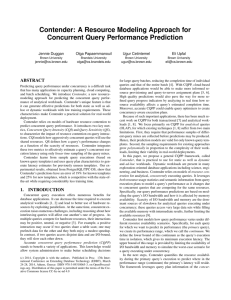 Contender: A Resource Modeling Approach for Concurrent Query