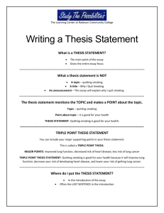 Writing a Thesis Statement - Robeson Community College