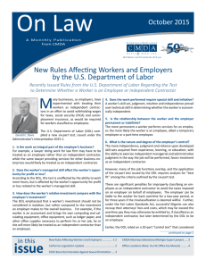 New Rules Affecting Workers and Employers by the U.S.