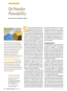 On Powder Flowability - Powder and Bulk Engineering Magazine