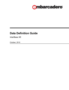 Data Definition guide - Embarcadero Technologies