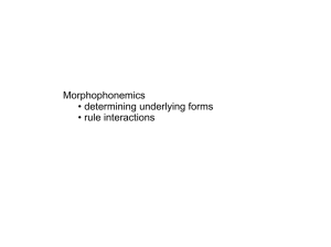 Morphophonemics • determining underlying forms • rule