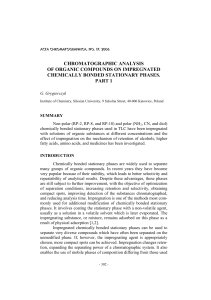 chromatographic analysis of selected organic compounds on