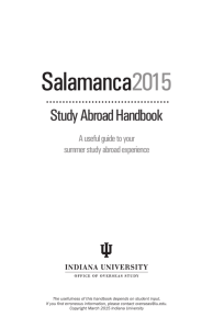 Salamanca handbook, Summer - Overseas Study