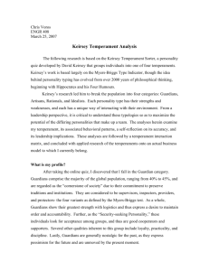 Paper I: "Keirsey Temperament Analysis"