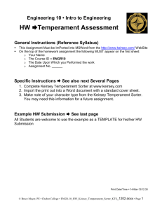 HW Temperament Assessment