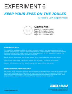 Experiment 6 - Keep Your Eyes on the Joules