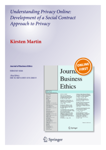 Understanding Privacy Online: Development of a Social Contract