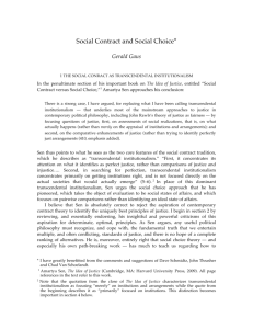 Social Contract and Social Choice