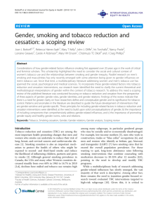 Gender, smoking and tobacco reduction and cessation: a scoping