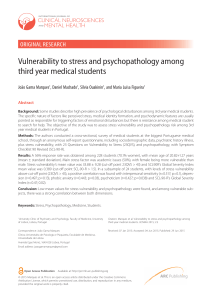 Vulnerability to stress and psychopathology among third year