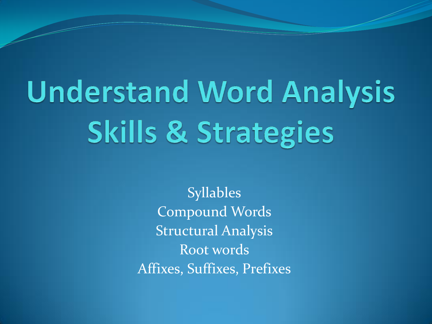 analysis of words