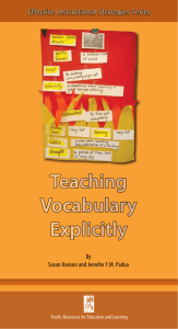 Teaching Vocabulary Explicitly