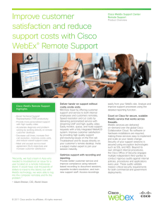Cisco WebEx Support Center – Remote Support