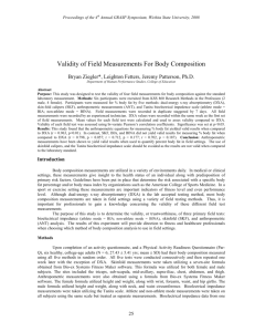 Validity of Field Measurements For Body Composition