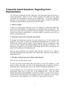 Frequently Asked Questions Regarding Union Representation