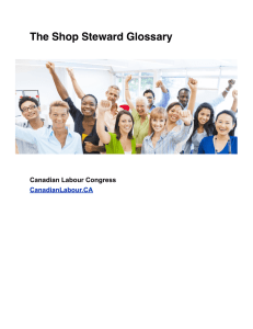 shop steward glossary - Canadian Labour Congress