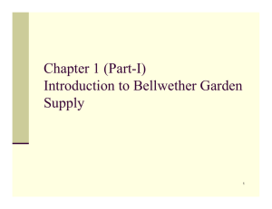 Chapter 1 (Part-I) Introduction to Bellwether Garden Supply