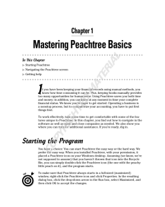 Mastering Peachtree Basics