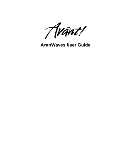 AvanWaves User Guide