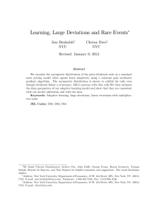 Learning, Large Deviations and Rare Events∗