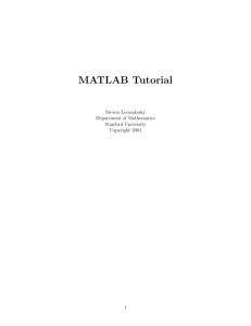 MATLAB Tutorial - Computer Science