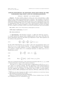 LINEAR INSTABILITY OF SOLITARY WAVE SOLUTIONS OF THE