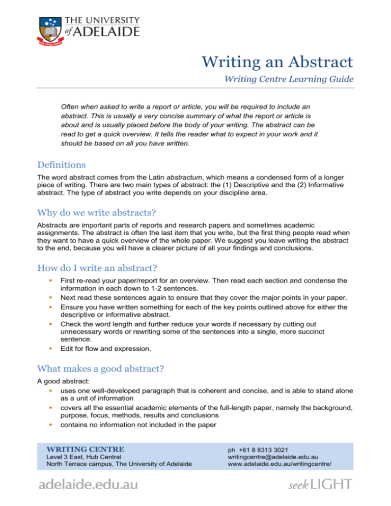 abstract writing lesson plan