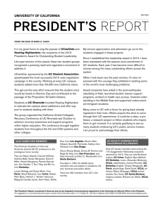 president's report - The Regents of the University of California