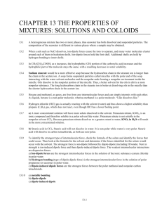 chapter 13 the properties of mixtures: solutions and