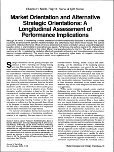 Market Orientation and Aiternative Strategic Orientations: A