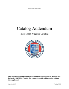 Catalog Addendum - Stratford University