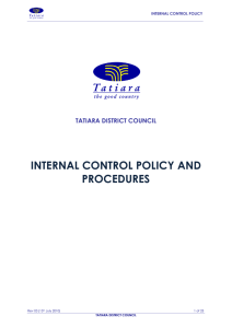 INTERNAL CONTROL POLICY AND PROCEDURES