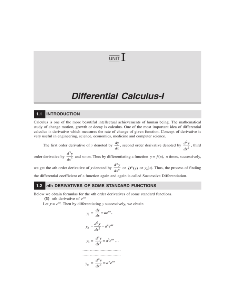 Differential Calculus I
