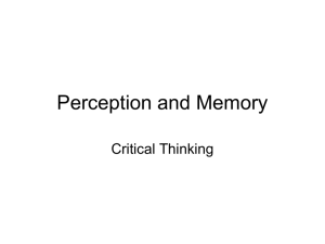 Perception and Memory