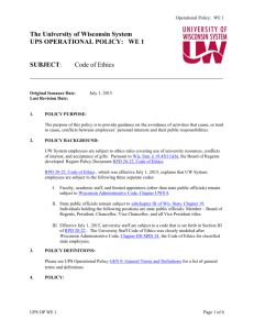 The University of Wisconsin System UPS OPERATIONAL POLICY