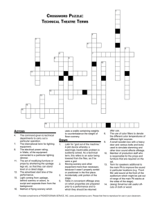 Crossword Puzzle: Technical Theatre Terms