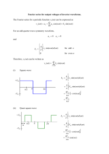 Fourier series for output voltages of inverter waveforms