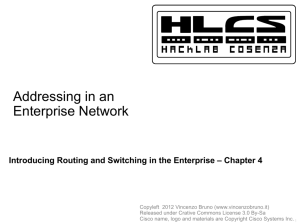 Addressing in an Enterprise Network
