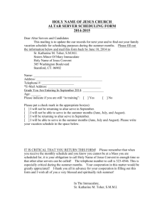 holy name of jesus church altar server scheduling form 2014-2015