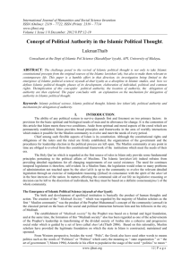 Concept of Political Authority in the Islamic Political Thought.